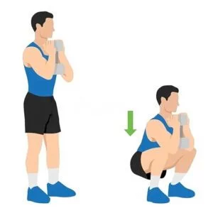 Goblet squat exercise
