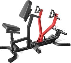 Plate-loaded chest-supported T-bar row machine