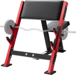 Preacher bench bicep curl machine