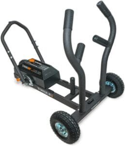 Prowler sled equipped with wheels for smooth movement