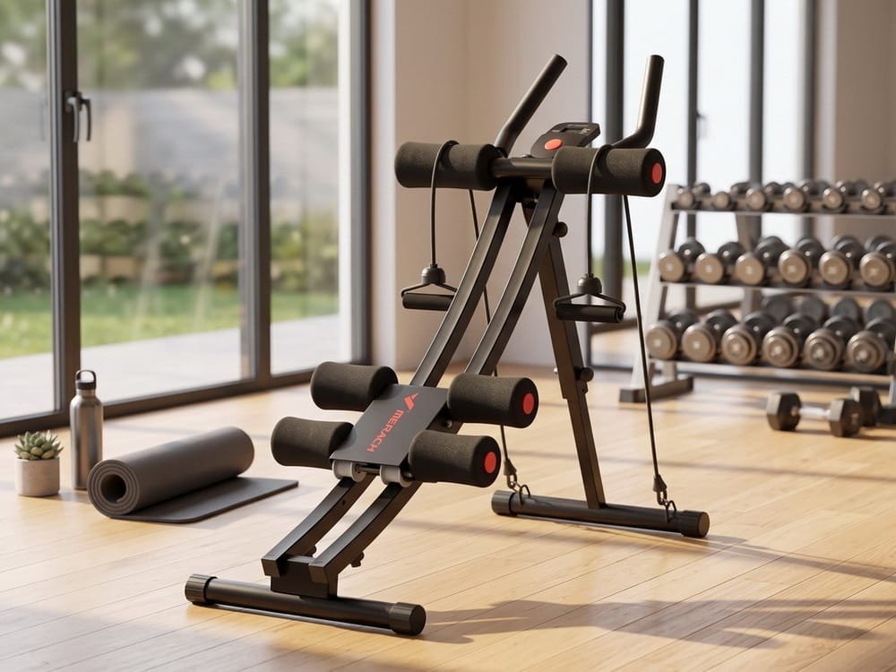 MERACH Ab Machine set up in a bright, modern home gym